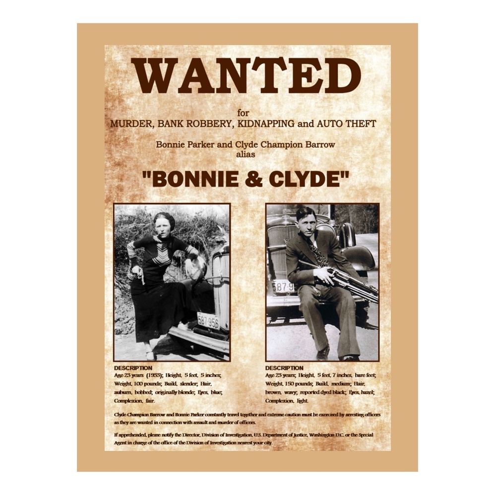 BONNIE & CLYDE 13" x 19" Photo Print Poster